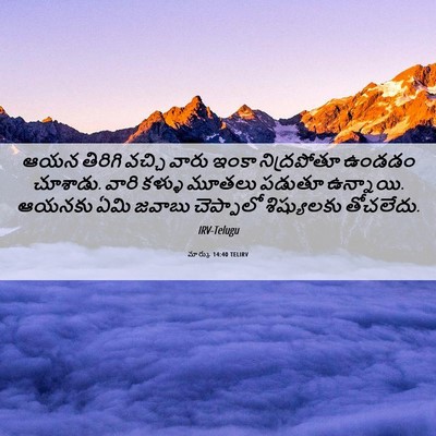 Picture 06 - మార్కు 14:40 TELIRV - ఆయన తిరిగి వచ్చి - Bible Verse Picture