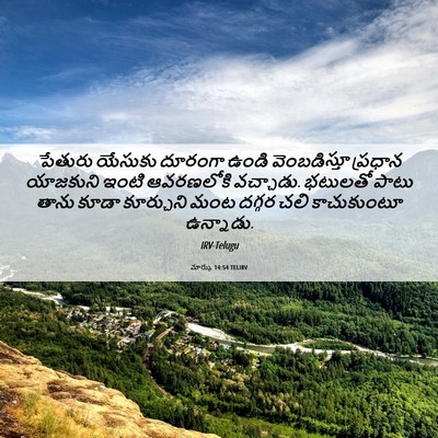 Picture 06 - మార్కు 14:54 TELIRV - పేతురు యేసుకు - Bible Verse Picture