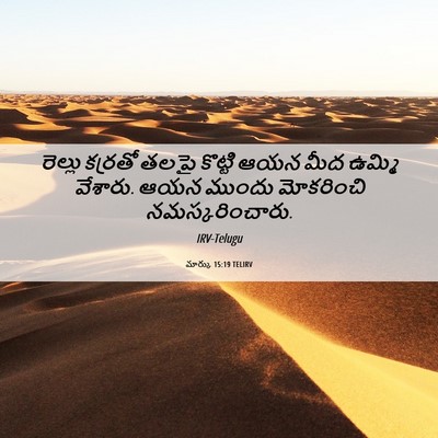 Picture 06 - మార్కు 15:19 TELIRV - రెల్లు కర్రతో - Bible Verse Picture