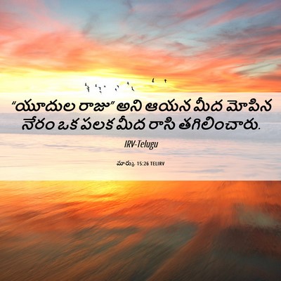 Picture 06 - మార్కు 15:26 TELIRV - “యూదుల రాజు” అని - Bible Verse Picture