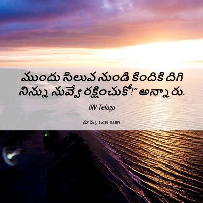 Picture 06 - మార్కు 15:30 TELIRV - ముందు సిలువ నుండి - Bible Verse Picture