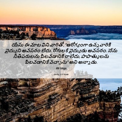 Picture 06 - మార్కు 2:17 TELIRV - యేసు ఈ మాట విని - Bible Verse Picture