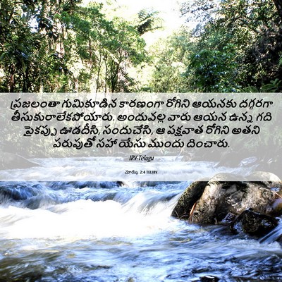 Picture 06 - మార్కు 2:4 TELIRV - ప్రజలంతా - Bible Verse Picture