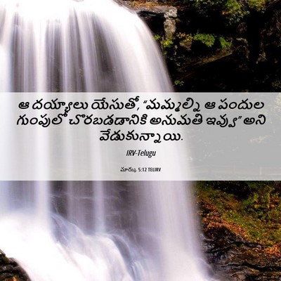 Picture 06 - మార్కు 5:12 TELIRV - ఆ దయ్యాలు యేసుతో, - Bible Verse Picture
