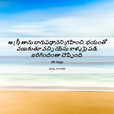 Picture 06 - మార్కు 5:33 TELIRV - ఆ స్త్రీ తాను - Bible Verse Picture