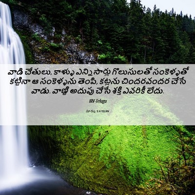 Picture 06 - మార్కు 5:4 TELIRV - వాడి చేతులు, - Bible Verse Picture