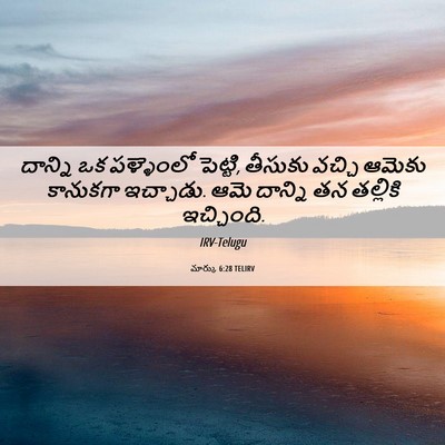 Picture 06 - మార్కు 6:28 TELIRV - దాన్ని ఒక - Bible Verse Picture