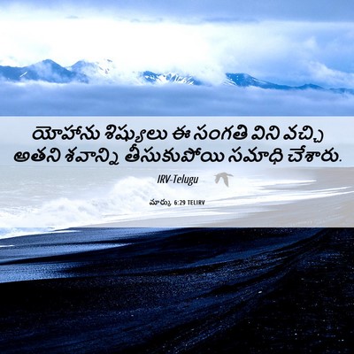 Picture 06 - మార్కు 6:29 TELIRV - యోహాను శిష్యులు ఈ - Bible Verse Picture