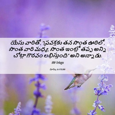 Picture 06 - మార్కు 6:4 TELIRV - యేసు వారితో, - Bible Verse Picture