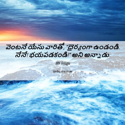 Picture 06 - మార్కు 6:50 TELIRV - వెంటనే యేసు - Bible Verse Picture