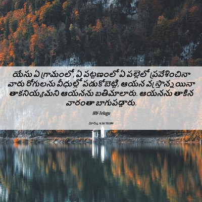 Picture 06 - మార్కు 6:56 TELIRV - యేసు ఏ గ్రామంలో, ఏ - Bible Verse Picture