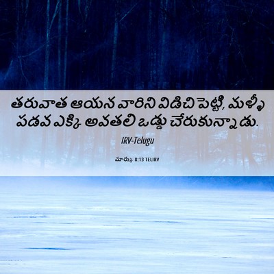 Picture 06 - మార్కు 8:13 TELIRV - తరువాత ఆయన వారిని - Bible Verse Picture
