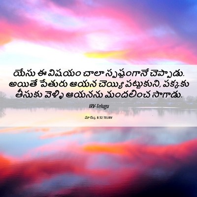 Picture 06 - మార్కు 8:32 TELIRV - యేసు ఈ విషయం చాలా - Bible Verse Picture