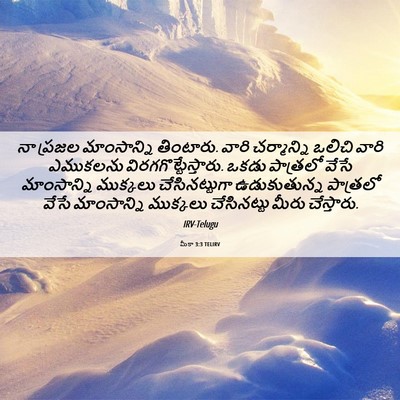 Picture 06 - మీకా 3:3 TELIRV - నా ప్రజల - Bible Verse Picture