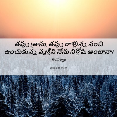 Picture 06 - మీకా 6:11 TELIRV - తప్పు త్రాసు, - Bible Verse Picture