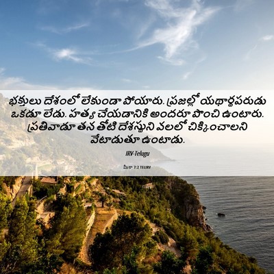 Picture 06 - మీకా 7:2 TELIRV - భక్తులు దేశంలో - Bible Verse Picture