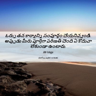 Picture 06 - యాకోబు పత్రిక 1:4 TELIRV - ఓర్పు తన - Bible Verse Picture