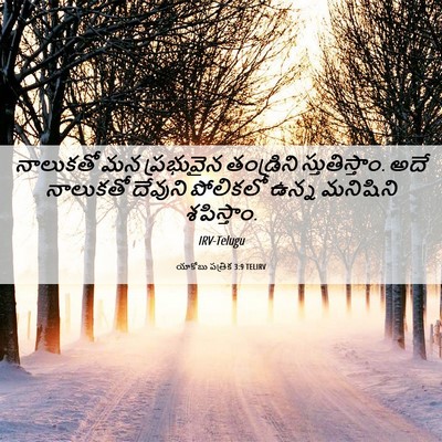 Picture 06 - యాకోబు పత్రిక 3:9 TELIRV - నాలుకతో మన - Bible Verse Picture
