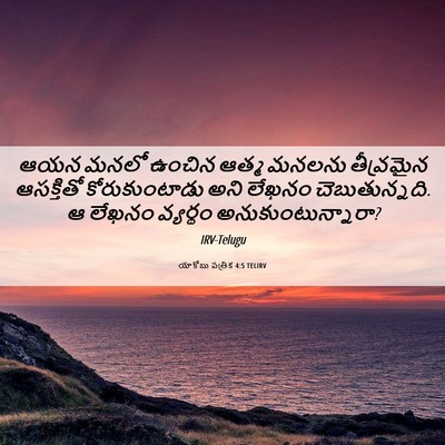 Picture 06 - యాకోబు పత్రిక 4:5 TELIRV - ఆయన మనలో ఉంచిన - Bible Verse Picture