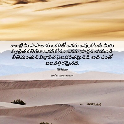 Picture 06 - యాకోబు పత్రిక 5:16 TELIRV - కాబట్టి మీ - Bible Verse Picture