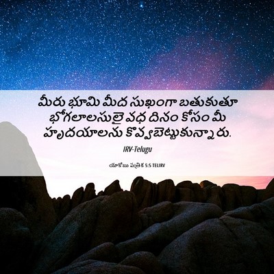 Picture 06 - యాకోబు పత్రిక 5:5 TELIRV - మీరు భూమి మీద - Bible Verse Picture