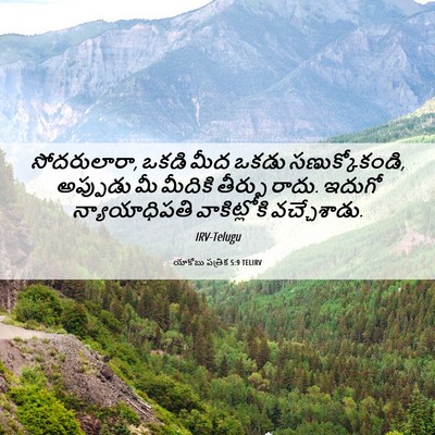 Picture 06 - యాకోబు పత్రిక 5:9 TELIRV - సోదరులారా, ఒకడి - Bible Verse Picture