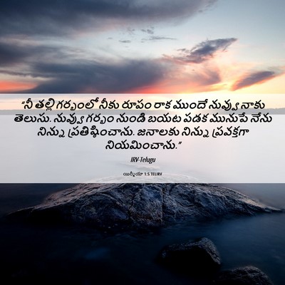 Picture 06 - యిర్మీయా 1:5 TELIRV - “నీ తల్లి గర్భంలో - Bible Verse Picture