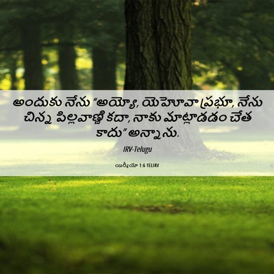 Picture 06 - యిర్మీయా 1:6 TELIRV - అందుకు నేను - Bible Verse Picture