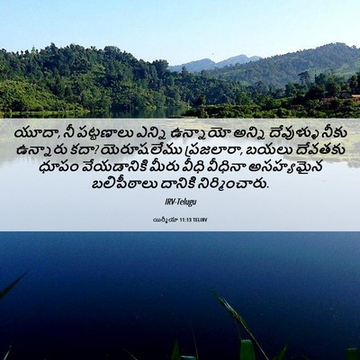 Picture 06 - యిర్మీయా 11:13 TELIRV - యూదా, నీ పట్టణాలు - Bible Verse Picture
