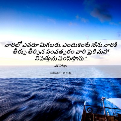 Picture 06 - యిర్మీయా 11:23 TELIRV - వారిలో ఎవరూ - Bible Verse Picture