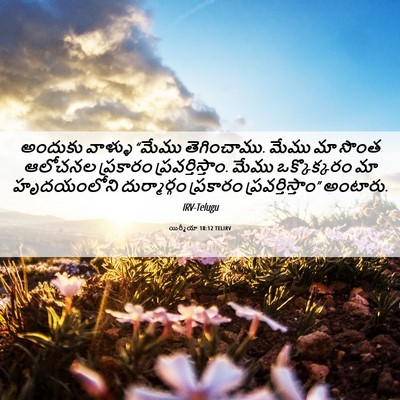Picture 06 - యిర్మీయా 18:12 TELIRV - అందుకు వాళ్ళు - Bible Verse Picture