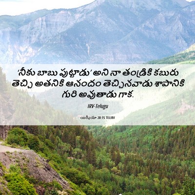 Picture 06 - యిర్మీయా 20:15 TELIRV - ‘నీకు బాబు - Bible Verse Picture