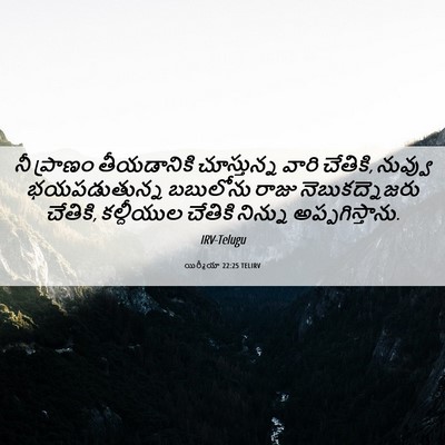 Picture 06 - యిర్మీయా 22:25 TELIRV - నీ ప్రాణం - Bible Verse Picture