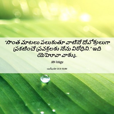 Picture 06 - యిర్మీయా 23:31 TELIRV - “సొంత మాటలు - Bible Verse Picture