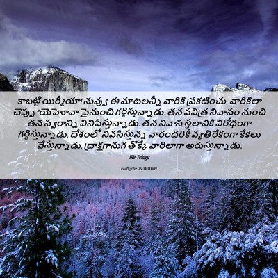 Picture 06 - యిర్మీయా 25:30 TELIRV - కాబట్టి యిర్మీయా! - Bible Verse Picture