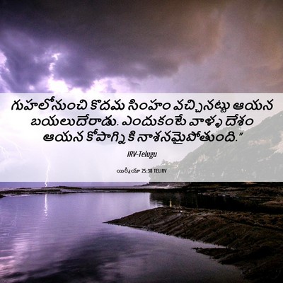 Picture 06 - యిర్మీయా 25:38 TELIRV - గుహలోనుంచి కొదమ - Bible Verse Picture