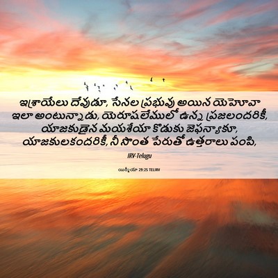 Picture 06 - యిర్మీయా 29:25 TELIRV - ఇశ్రాయేలు దేవుడూ, - Bible Verse Picture