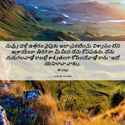 Picture 06 - యిర్మీయా 3:12 TELIRV - నువ్వు వెళ్లి - Bible Verse Picture