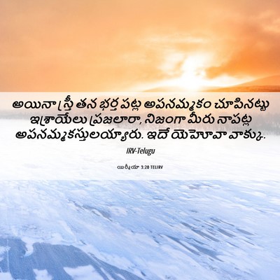 Picture 06 - యిర్మీయా 3:20 TELIRV - అయినా స్త్రీ తన - Bible Verse Picture