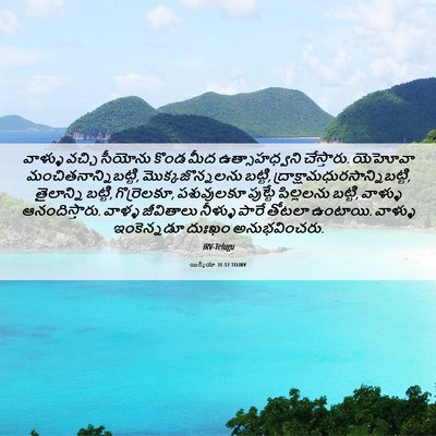 Picture 06 - యిర్మీయా 31:12 TELIRV - వాళ్ళు వచ్చి - Bible Verse Picture