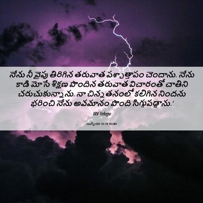 Picture 06 - యిర్మీయా 31:19 TELIRV - నేను నీ వైపు - Bible Verse Picture