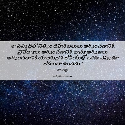 Picture 06 - యిర్మీయా 33:18 TELIRV - నా సన్నిధిలో - Bible Verse Picture