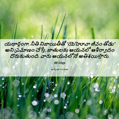 Picture 06 - యిర్మీయా 4:2 TELIRV - యథార్థంగా, నీతి - Bible Verse Picture
