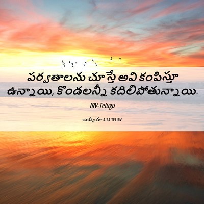 Picture 06 - యిర్మీయా 4:24 TELIRV - పర్వతాలను చూస్తే - Bible Verse Picture