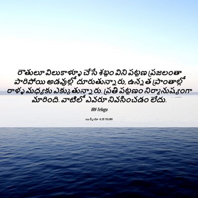 Picture 06 - యిర్మీయా 4:29 TELIRV - రౌతులూ విలుకాళ్ళూ - Bible Verse Picture