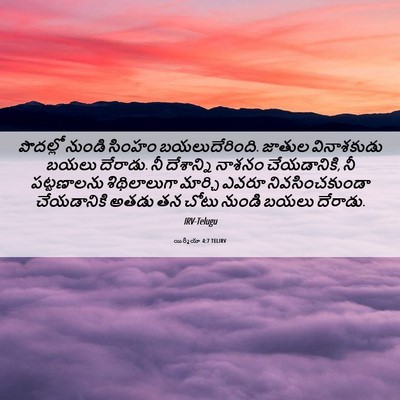 Picture 06 - యిర్మీయా 4:7 TELIRV - పొదల్లో నుండి - Bible Verse Picture
