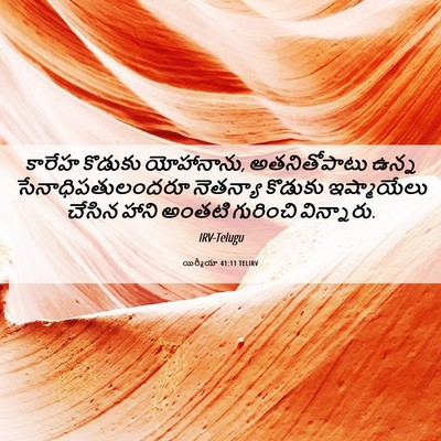 Picture 06 - యిర్మీయా 41:11 TELIRV - కారేహ కొడుకు - Bible Verse Picture