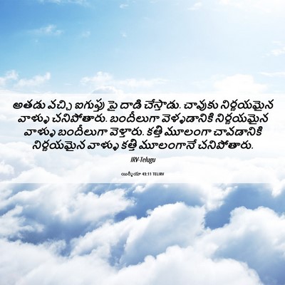 Picture 06 - యిర్మీయా 43:11 TELIRV - అతడు వచ్చి - Bible Verse Picture