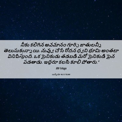 Picture 06 - యిర్మీయా 46:12 TELIRV - నీకు కలిగిన - Bible Verse Picture