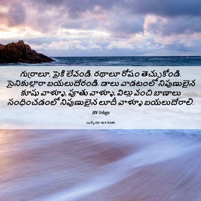 Picture 06 - యిర్మీయా 46:9 TELIRV - గుర్రాలూ, పైకి - Bible Verse Picture